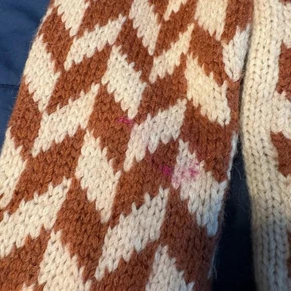 Madewell Chevron Sweater - Cream, Red, and Brown (fits snugly) - Picture 6 of 6